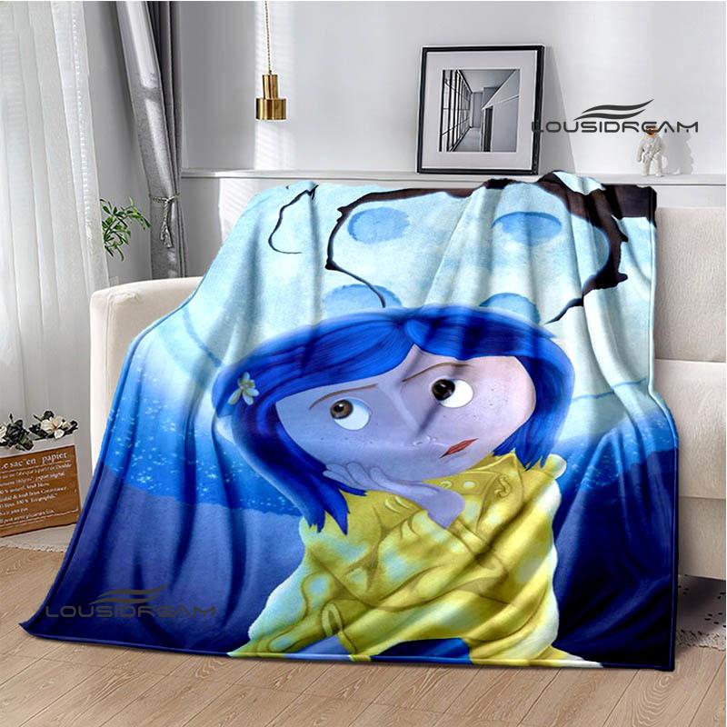 3D-Decke mit C-Coraline-Cartoon-Aufdruck, Flanell, warme Decken, weiche und bequeme Decke, Bettbezüge, Geburtstagsgeschenk, Heimtextilien