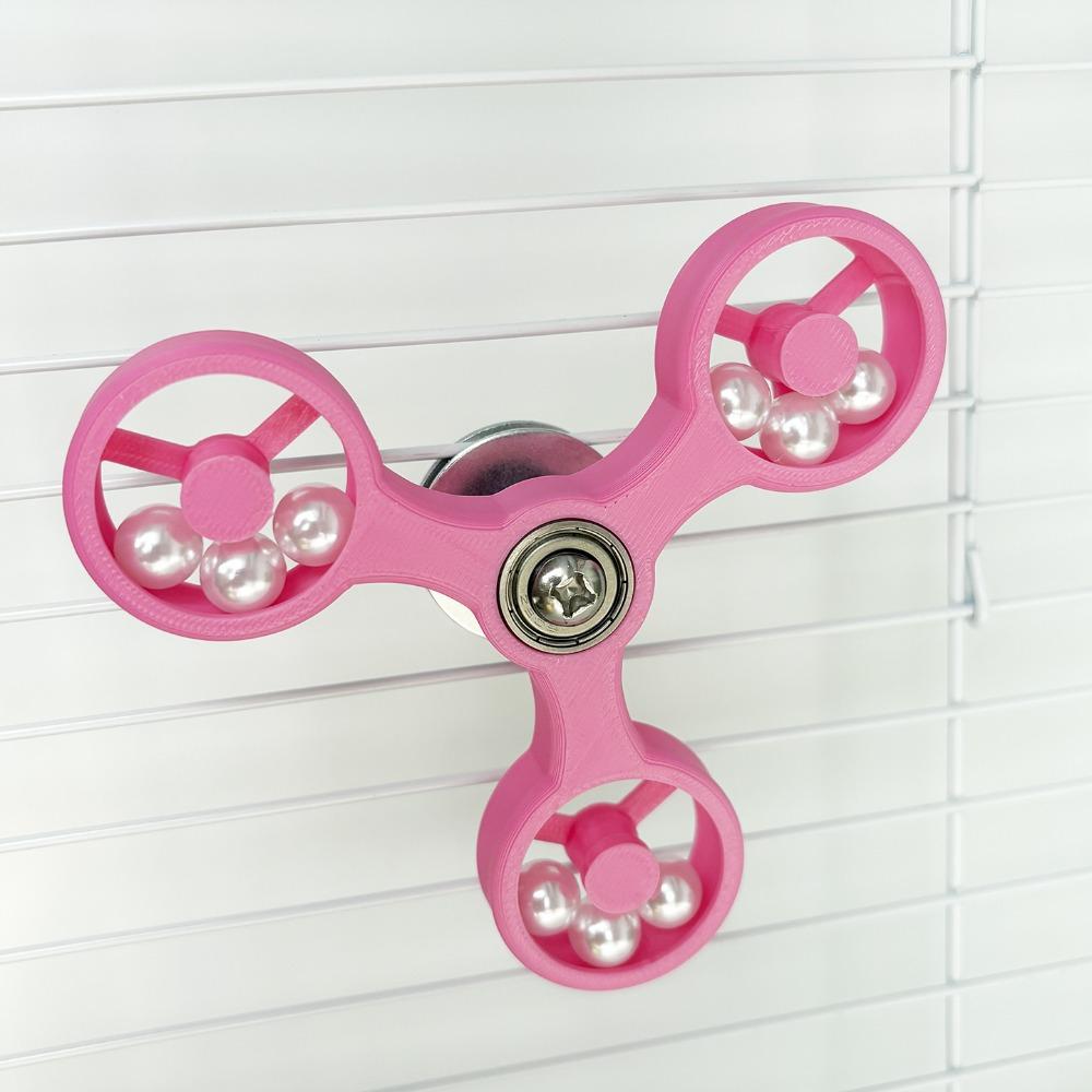 Bissfester Papagei Rotierende Windmühle Schnabelschleifen Interaktiver Papagei Spinner Rad Langlebiger Kunststoff Vogel Interaktives Spielzeug