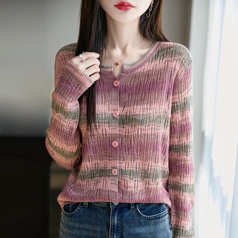 Cardigan ușor, 50% lână, 50% mătase de dud, pentru femei - tricotaje versatile pentru 4 sezoane pentru confort și stil pe tot parcursul anului