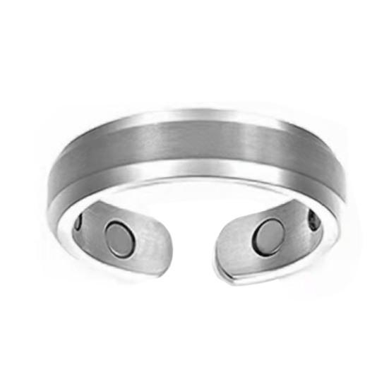 Женское магнитное кольцо с регулируемым отверстием, полированное, гладкое, гальванизированное, сплав, простое в стиле, украшение на палец для серебряный