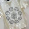 Women's White Embroidered Round Neck Pullover Sweater - Elegant 2025 Knitted Top