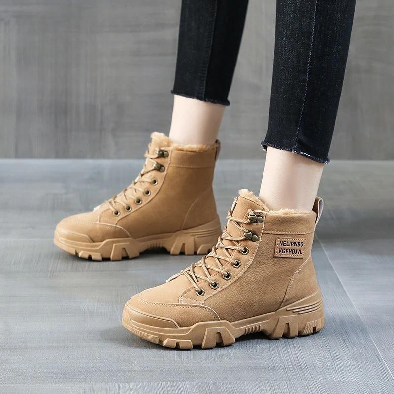 Shoes For Women With Laces Womens Snow Boots High Platform Korean Lace-up Stylish And Low Price Spring 2024 Y2k Fashion
