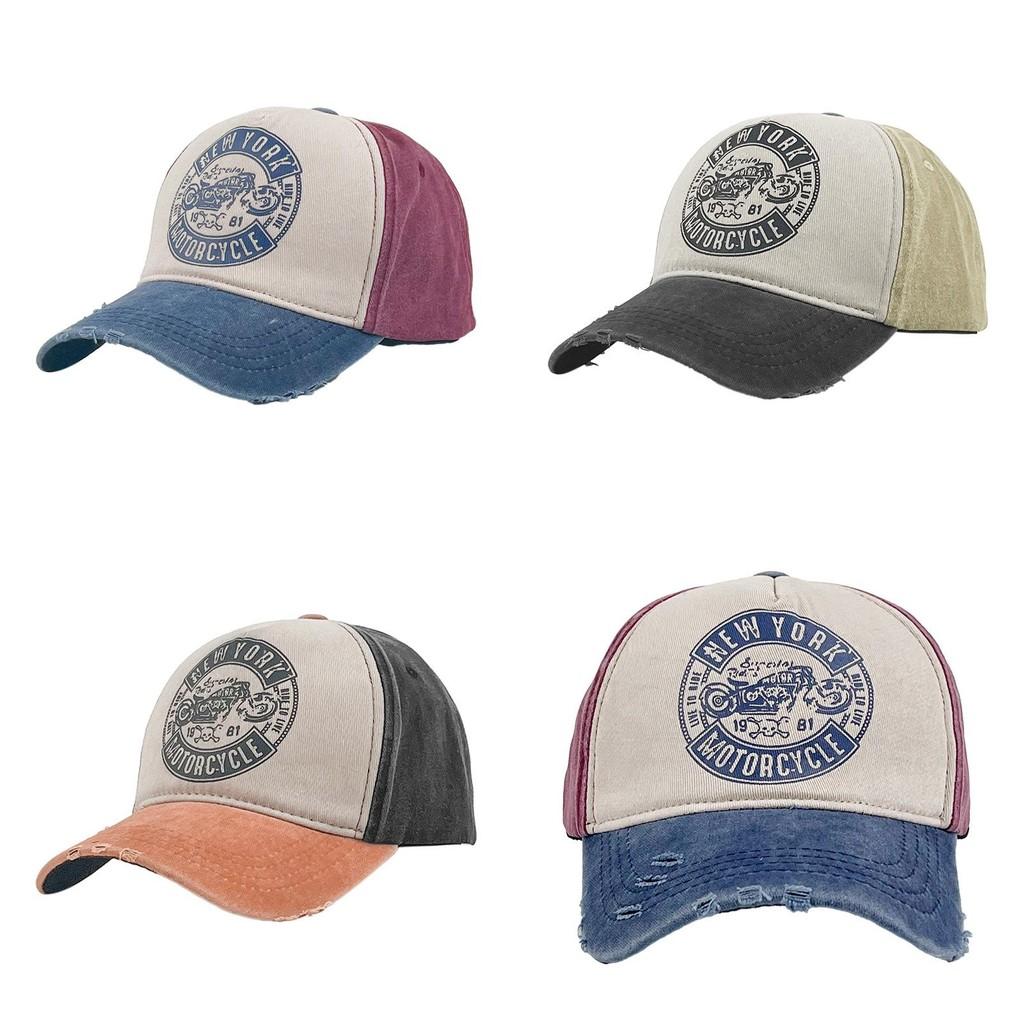 York Motorcycle New Printed Mens Baseball Hat Breathable Sun Korean Protect