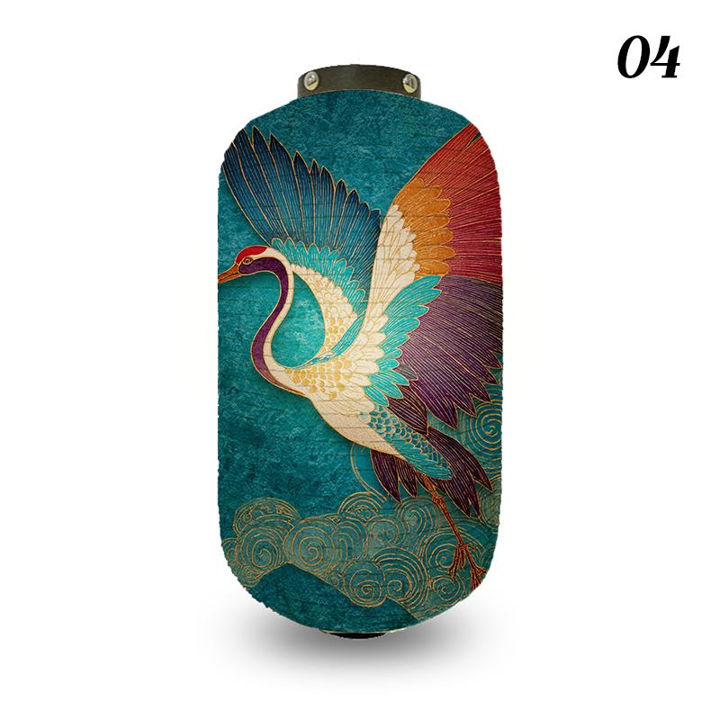 Japanese Style Lantern Ukiyo-e Style Flying-crane Printed Outdoor Bar Bistro Lantern Sushi Restaurant Hanging Lantern Decoration