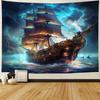 Enchanting Pirate Ship And Ocean Scene Tapestry Coastal Home Decoration Bedroom Living Room Decoration