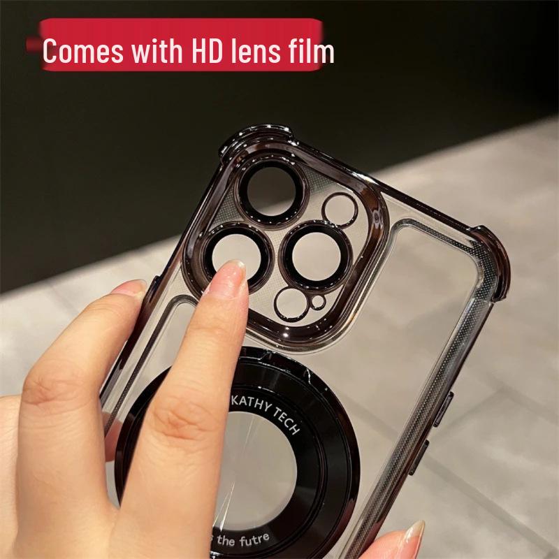 Magnetic Electroplated Transparent Protective Case for iPhone 17/16/15/14 Pro Max