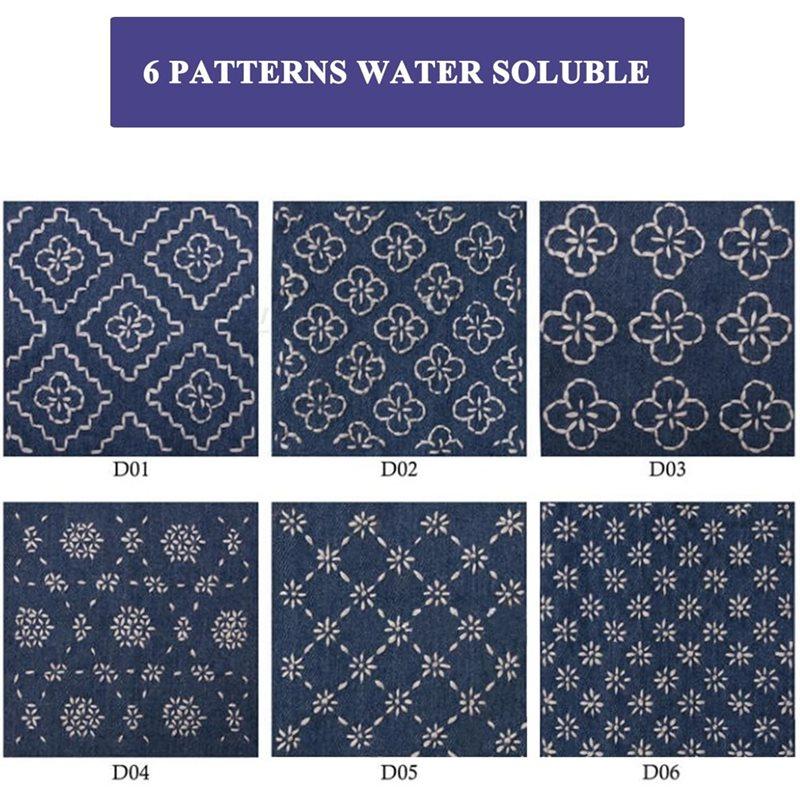 Für Handquilten Nähzubehör Sashiko-Set Für Anfänger Inklusive Garn, Wasserlösliche Muster Und Jeansstoff