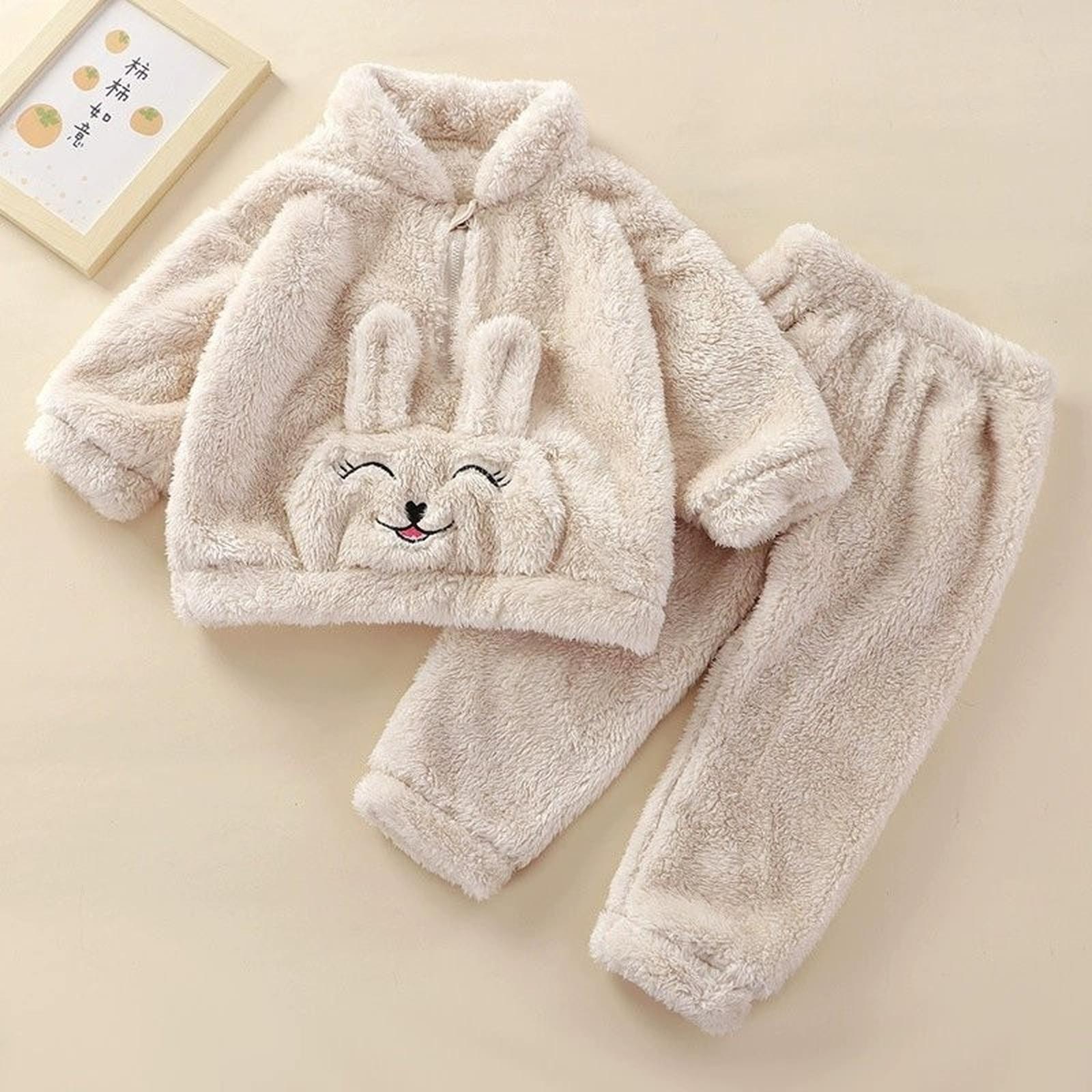 

Baby Cute Wool Knit Toddler Pajama Loungewear Set 100 бежевий