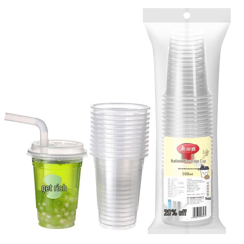 Disposable 500ml Beverage Cups with Lids