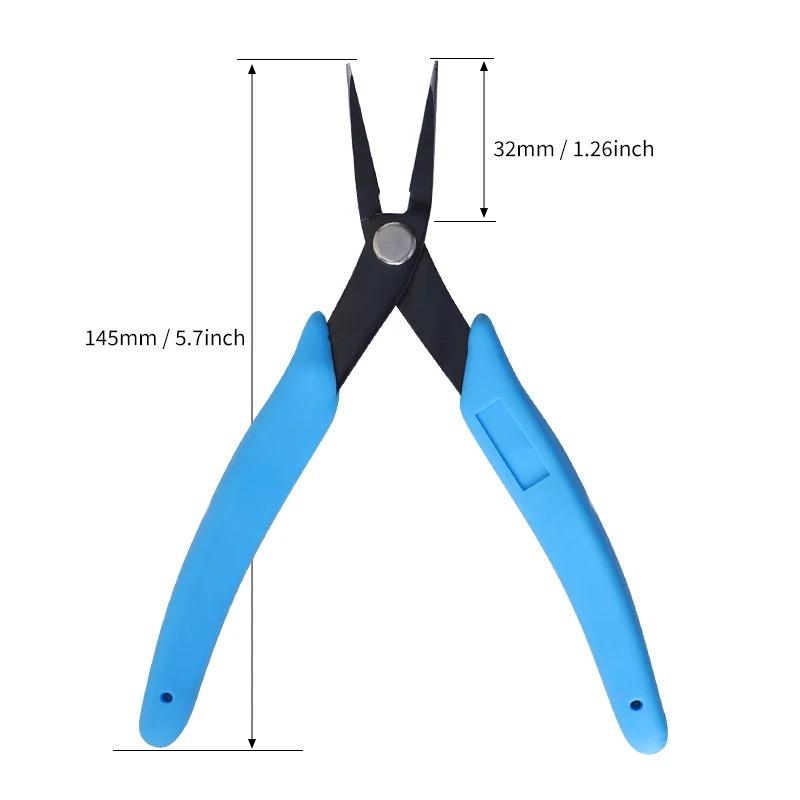 Needle Nose Pliers 5.7'' High Carbon Steel Tweezer Nose Pliers with Smooth Jaws Comfort Grip Handles for Jewelry Making