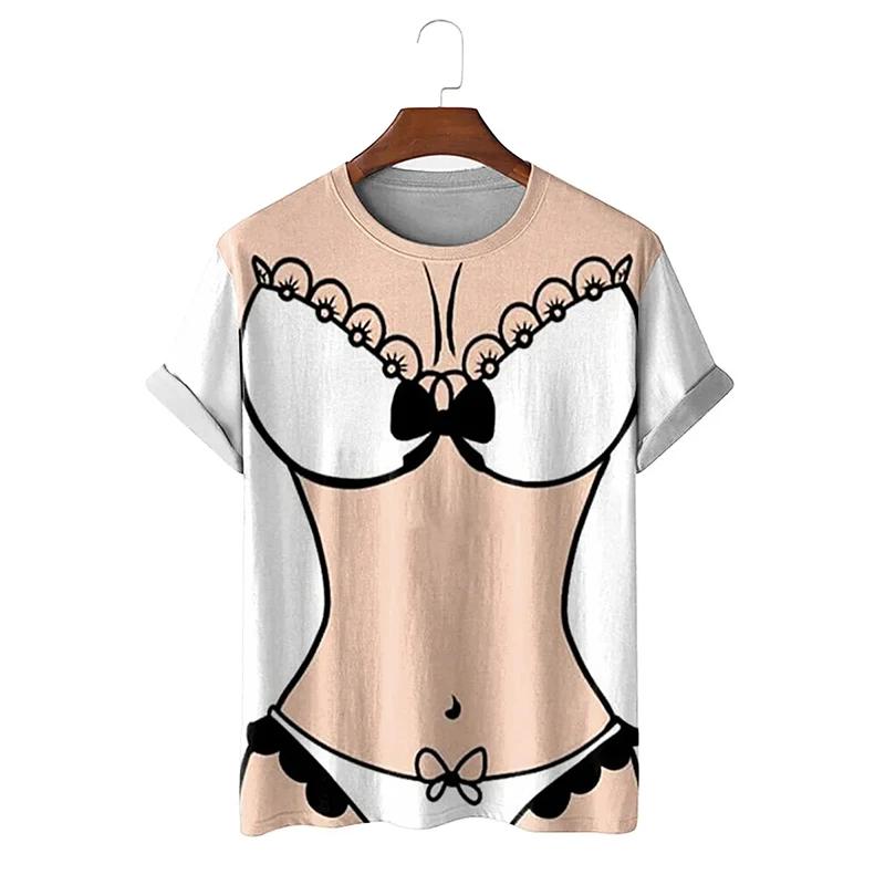 Tricou 3D cu mânecă scurtă pentru bărbați, grafic amuzant, mânecă scurtă, cosplay, noutate, sexy, supradimensionat, top stradal amuzant