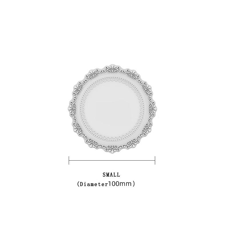 European Lace Silicone Table Mat Retro Embossed Heat Insulation Thickened Round Anti-Skidding Pad Kitchen Waterproof Placemat