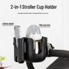 Baby Stroller Cup & Phone Holder - Multi-functional Tray for Water and Milk Bottles