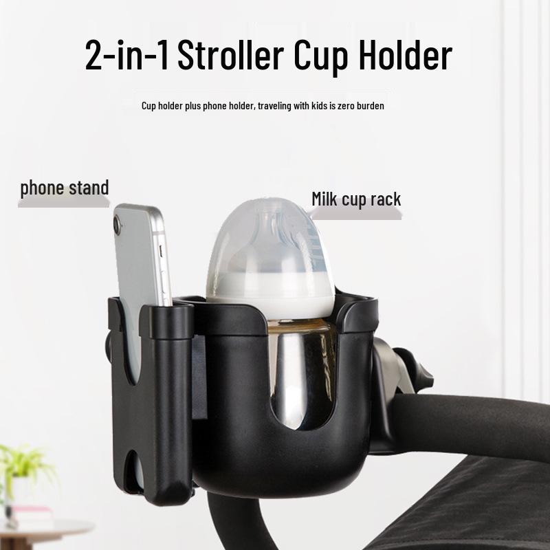 Baby Stroller Cup & Phone Holder - Multi-functional Tray for Water and Milk Bottles