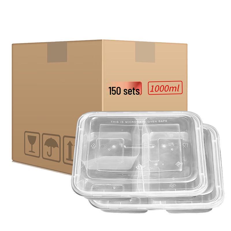 Disposable 3-Compartment Meal Prep & Takeaway Containers