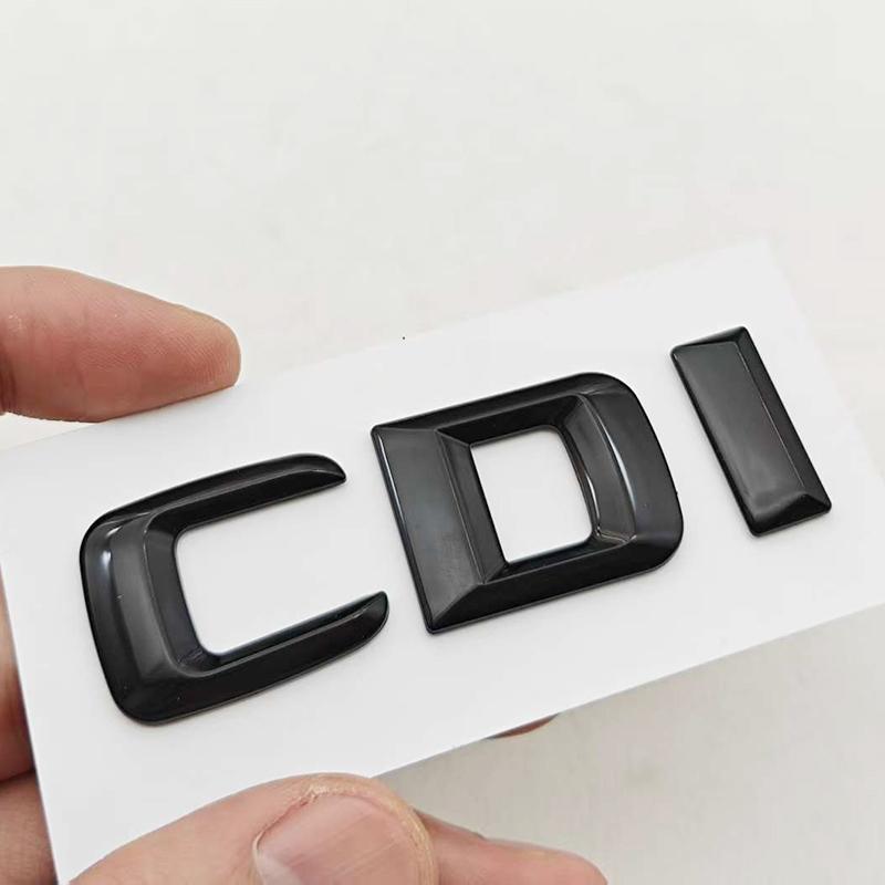 CDI Letter Emblem For Mercedes Benz Trunk Logo Badge W204 W205 W211 W212 W164 W166 CLA GLS GLE Class Chrome Glossy Black Sticker