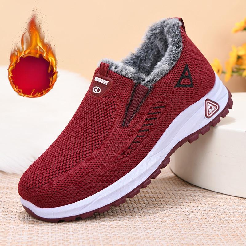 Cotton Shoes Female Winter Footwear Warm Cloth Shoes Women Cotton Shoes Padded Thickened Mother Shoes Outdoor Hiking Cold Winter Shoes Fleece Boots