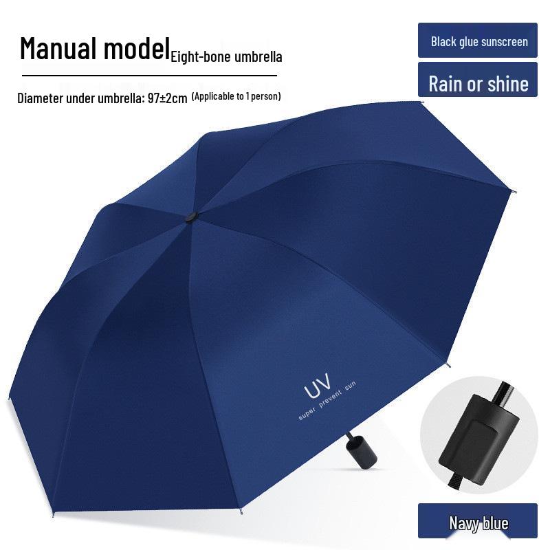 UV Black Glue Automatic Three-Fold Sun/Rain Dual-Use Umbrella with Logo Printing - Sun Protection & Rain Shield