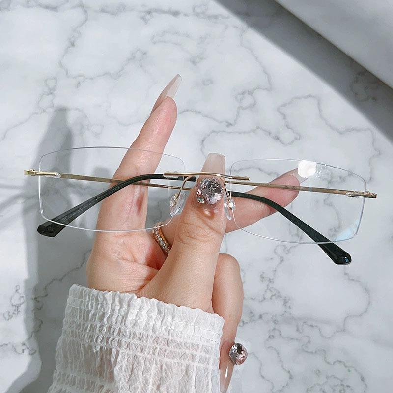 Rimless Men Myopia Glasses Frameles Cut Nearsighted Glasses Anti Blue Light Anti Fatigue Minus Glasses Clear Lens 0 to -6.0