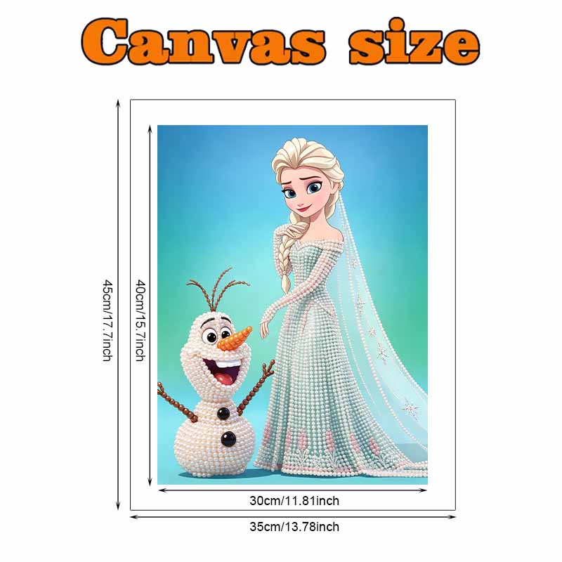 Disney Pearl Painting Princess Elsa and Olaf DIY Pearl Art Pearl Painting Kit Pearl Art Painting Wall for Home Office Decoration Handmade Gifts