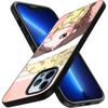 Cartoon süße Mädchen Fall für iPhone 13 14 12 11 Pro Max Mini Xs Xr X 7 8 6s Plus Se 2022 gehärtetem Glas Schutz Rückseite