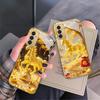 The Golden Lucky Horse For Samsung Galaxy S 21 S22 S23 Plus S24 Ultra S20 FE 25Ultra S21+ S9+ 22Plus Golden glass phone case