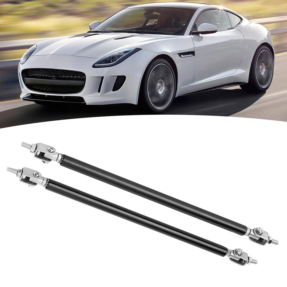 2pcs Adjustable Front Bumper Lip Splitter Strut Rod Tie Support Bar Stainless Steel