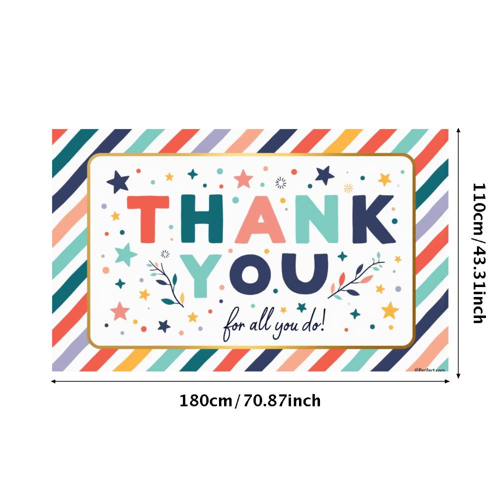 Tack-skylt Randig Bakgrund Väggdekoration Färgstark Design Tacksamhetsbanner för Festfirande Tacksamhetsceremoni