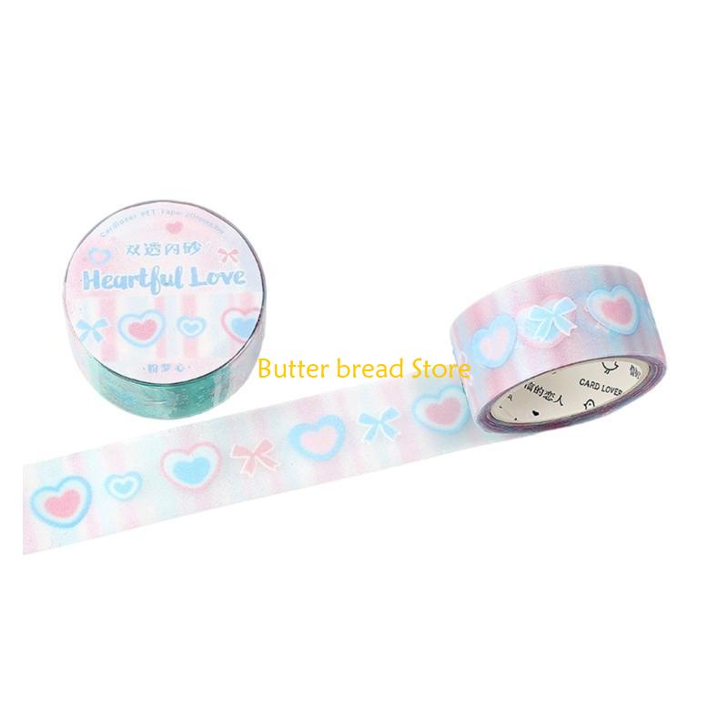 W89C Scrapbooking Background Tape 20mmx3m Aesthetic Masking Tape for Journal Planner