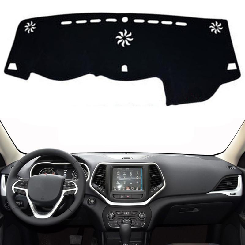 

Car Styling For Jeep Cherokee KL 2014- Dashboard Cover Mat Rug Anti-UV DashMat Dash Board Sunshade Protect Carpet Black(Black Edge)