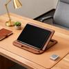 Adjustable Laptop Stand Wooden Foldable Computer Riser with Ventilation Slots Load-bearing Computer Holder Desk Organizer for Home Office Student Use