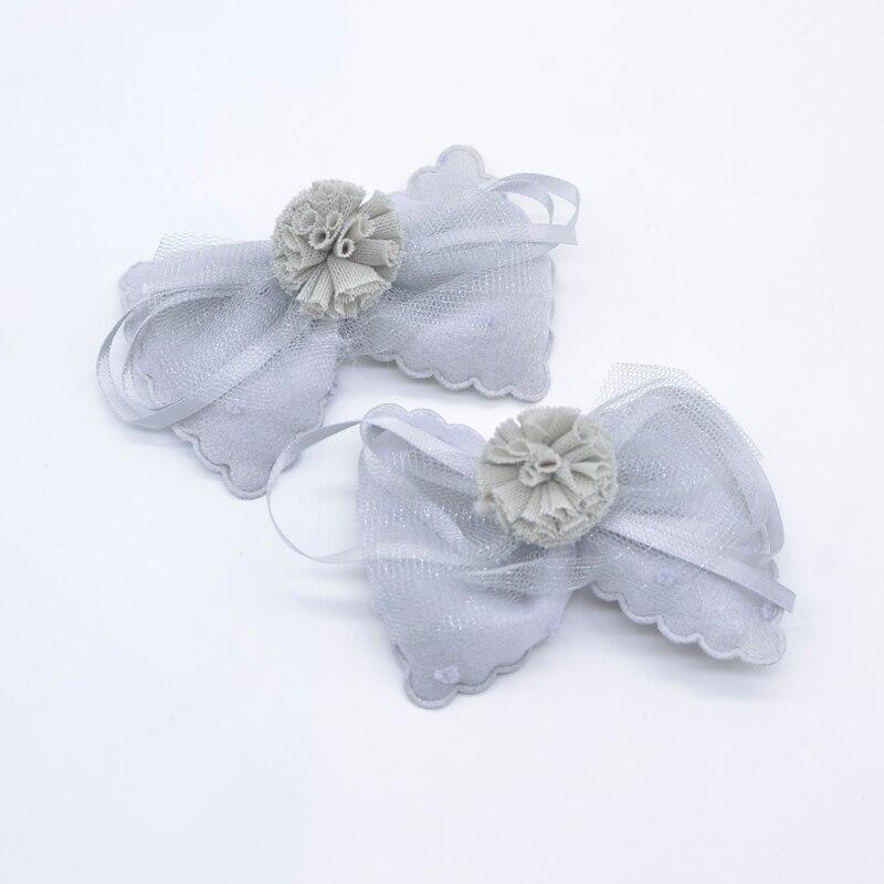 4 Pezzi 90*60mm Patch Palla Chiffon Fiocco Cravatta Ornamento Scrapbooking Patch Forniture per Artigianato Fai da Te