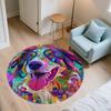 Colorful Dog,Round Area Rug,Carpet Rug for Living Room Bedroom Sofa Playroom Decor,Non-slip Floor Mat
