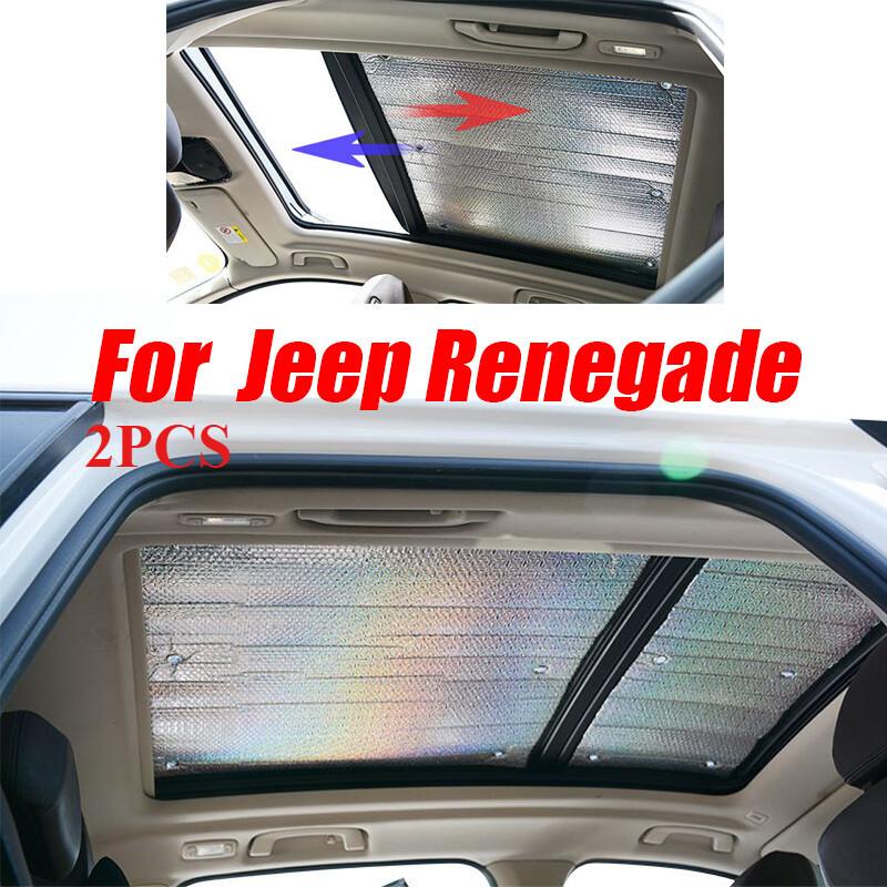 

2X Silver Glass Roof Sunroof Sun Shade Window Cover for Jeep Renegade 2015-