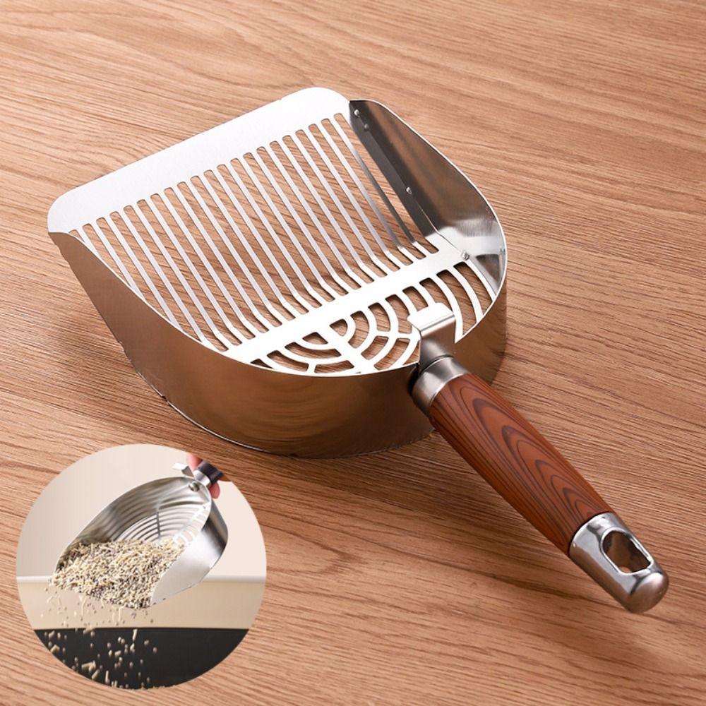 Long Handle Cat Litter Scoop Stainless Steel Cat Poop Sifting Tool  Cat Supplies