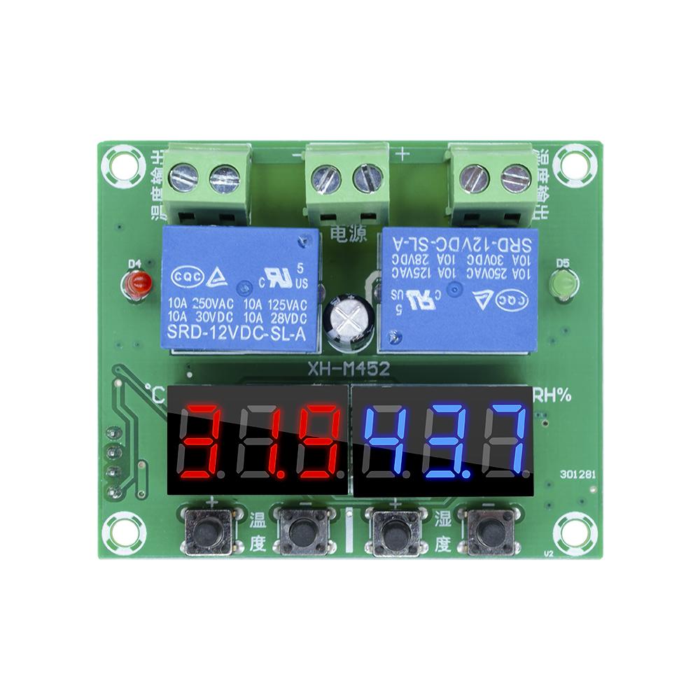 DC12V M452 Temperature and Humidity Digital Dual-output Temperature Controller High Precision Double Output