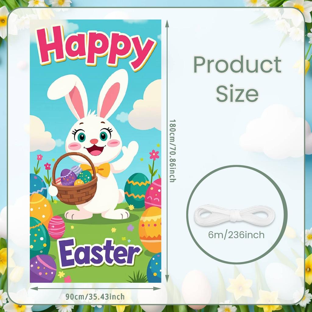 Bunny Celebration Display Pink Polka Dots Rabbit Background Easter Display Cartoon Easter Decor Banner For Holiday Gift Holiday