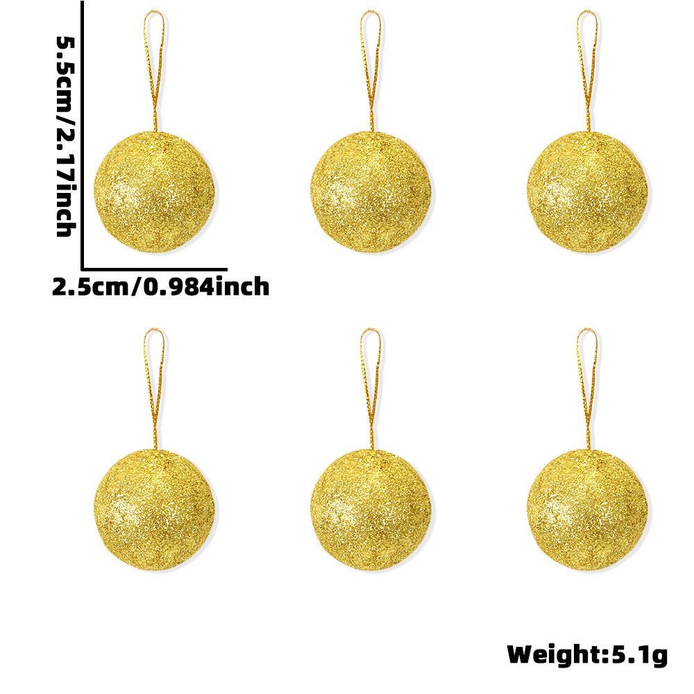 

Glitter Festive Christmas Foam Ball Ornaments For Holiday Home Set Decoration Gold Small