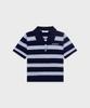 SPORTY&RICH Serif Logo Silk Pique Crop Polo R255Aw2005