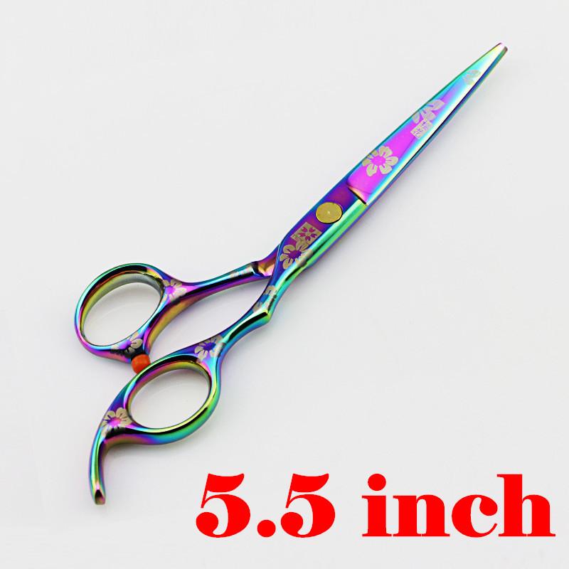 Professional 5.5 6 '' Purple Cherry Hair Scissors Haircut Thinning Barber Makas Cutting Shears Hairdresser Scissors