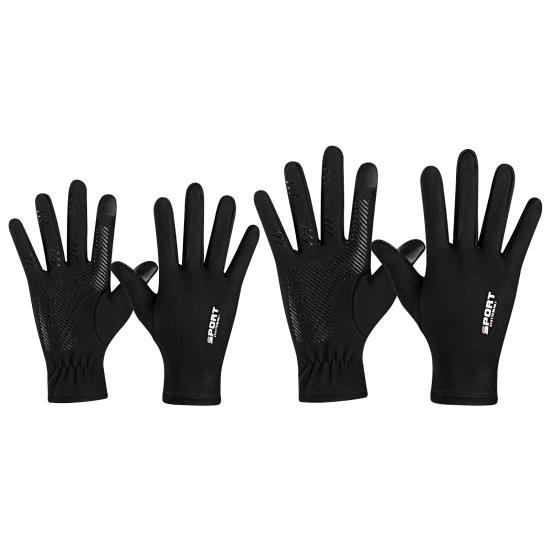 1 Pair Unisex Outdoor Gloves Plush Lining Touch Screen Autumn Winter Anti Skid