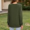 Women's T Shirt Tee Button Long Sleeve Daily Weekend Fashion Basic V- Neck Regular Top