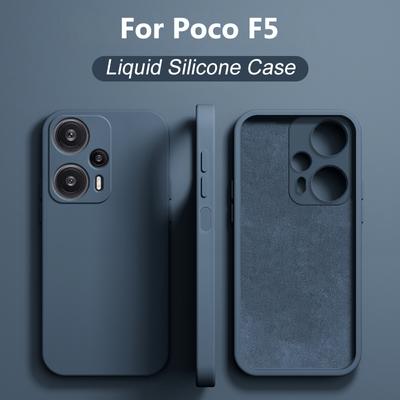 For Poco F5 F 5 PocoF5 Pro Case Liquid Silicone Soft Cover For Xiaomi Poco F5 F 5 PocoF5 Pro F5Pro Shockproof Phone Cases
