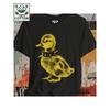 Punk Spiked Collar Baby Duck Graphic T-Shirt Black Cotton Soft Print Tee for Men and Women