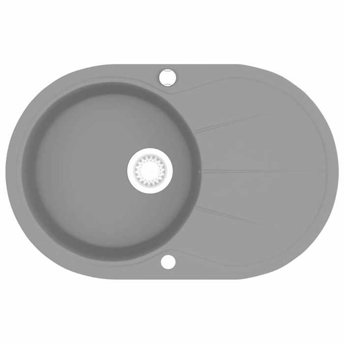 VidaXL Évier de Cuisine en Granit Bac Unique Ovale Gris Décor Cuisine Maison 142959