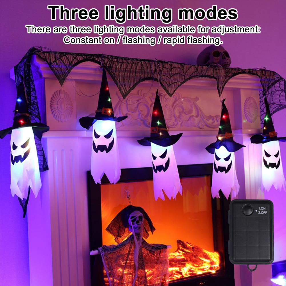 Halloween Light Up Hanging Ghost Decoration Spooky LED Ghost Light for Indoor Front Porch Yard Bedroom Decor