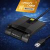 Qoltec Lettore Intelligente di Chip Card ID SCR-0634 | USB 2.0 + Adattatore USB-C