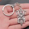 Punk Airplane Gear Steampunk Themed Antique Bronze Metal Keychain with 30mm Ring for Boys Bag Charm