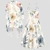 Women Plus Size Two Piece Set Long Sleeve Open Coat Cami Maxi Dress