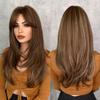 Brand New High Quality  Synthetic Hair Long Straight Wigs Bangs for Women Natural Look